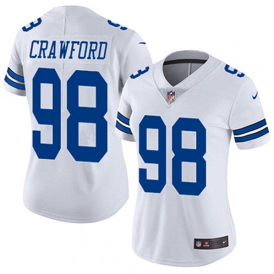 Women's Nike Dallas Cowboys 98 Tyrone Crawford White Vapor Untouchable Limited Player NFL Jersey