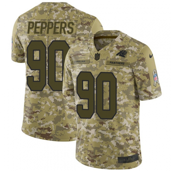 Youth Nike Carolina Panthers 90 Julius Peppers Limited Camo 2018 Salute to Service NFL Jersey