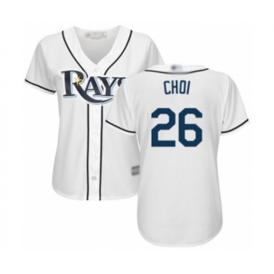 Women's Tampa Bay Rays 26 Ji-Man Choi Authentic White Home Cool Base Baseball Player Jersey