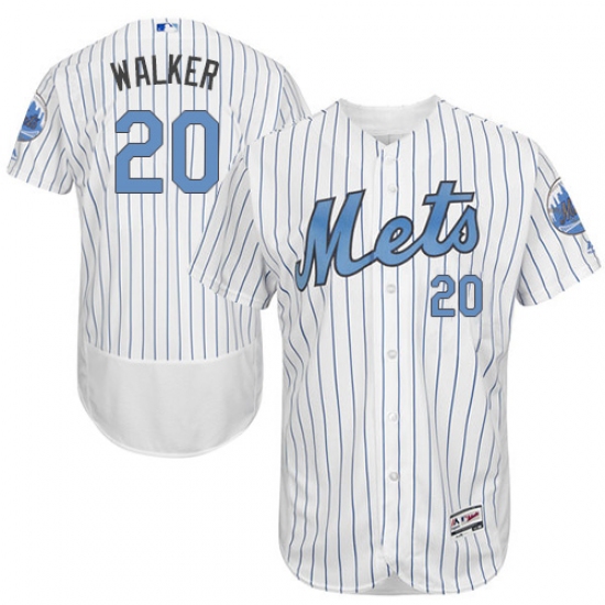 Men's Majestic New York Mets 20 Neil Walker Authentic White 2016 Father's Day Fashion Flex Base MLB Jersey