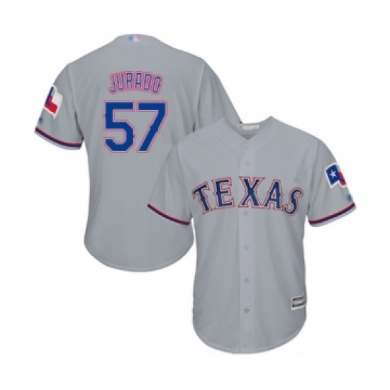 Youth Texas Rangers 57 Ariel Jurado Authentic Grey Road Cool Base Baseball Player Jersey