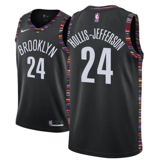 Men NBA 2018-19 Brooklyn Nets 24 Rondae Hollis-Jefferson City Edition Black Jersey