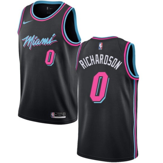 Men's Nike Miami Heat 0 Josh Richardson Swingman Black NBA Jersey - City Edition