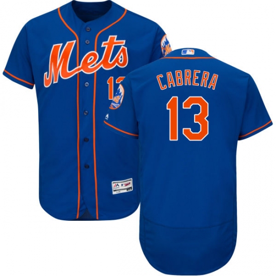 Men's Majestic New York Mets 13 Asdrubal Cabrera Royal Blue Alternate Flex Base Authentic Collection MLB Jersey