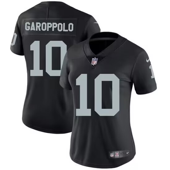 Women's Las Vegas Raiders 10 Jimmy Garoppolo Black 2023 F.U.S.E Vapor Untouchable Stitched Football Jersey