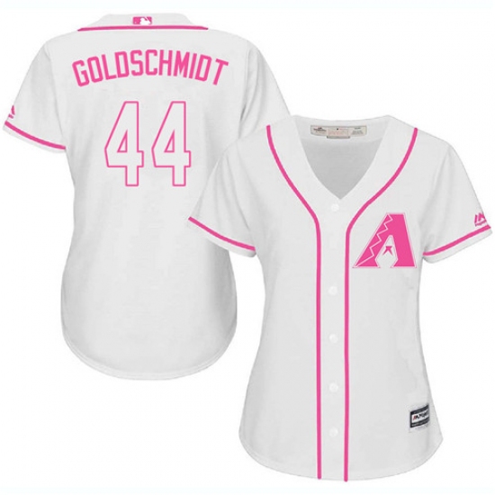 Women's Majestic Arizona Diamondbacks 44 Paul Goldschmidt Authentic White Fashion MLB Jersey
