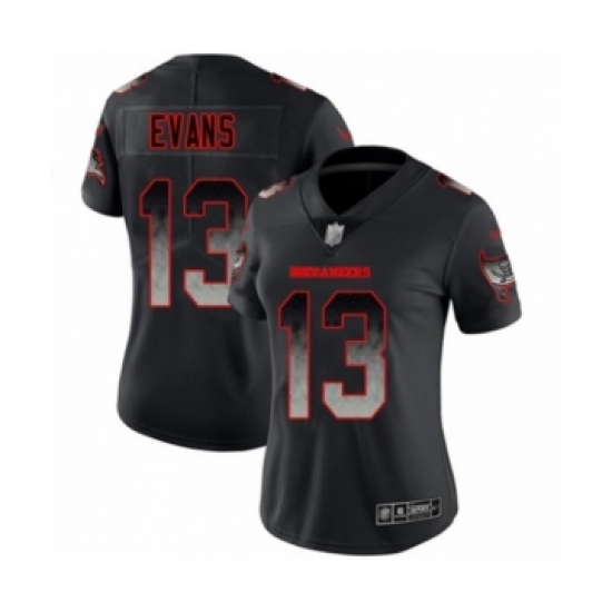 Women's Tampa Bay Buccaneers 13 Mike Evans Limited Black Smoke Fashion Football Jersey