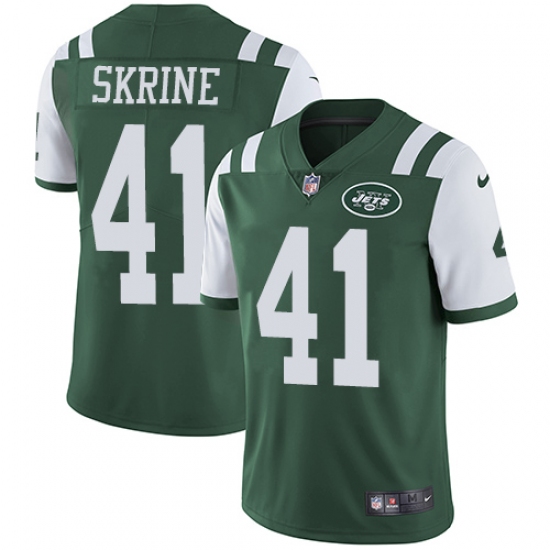 Men's Nike New York Jets 41 Buster Skrine Green Team Color Vapor Untouchable Limited Player NFL Jersey