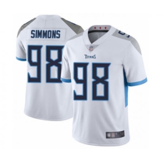 Men's Tennessee Titans 98 Jeffery Simmons White Vapor Untouchable Limited Player Football Jersey