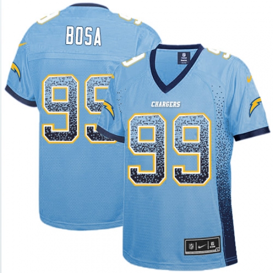 Women's Nike Los Angeles Chargers 99 Joey Bosa Elite Electric Blue Drift Fashion NFL Jersey