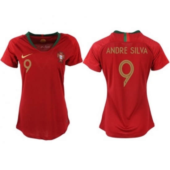 Women's Portugal 9 Andre Silva Home Soccer Country Jersey
