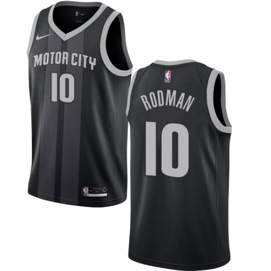 Women's Nike Detroit Pistons 10 Dennis Rodman Swingman Black NBA Jersey - City Edition