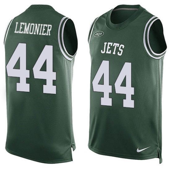 Men's Nike New York Jets 44 Corey Lemonier Limited Green Player Name & Number Tank Top NFL Jersey