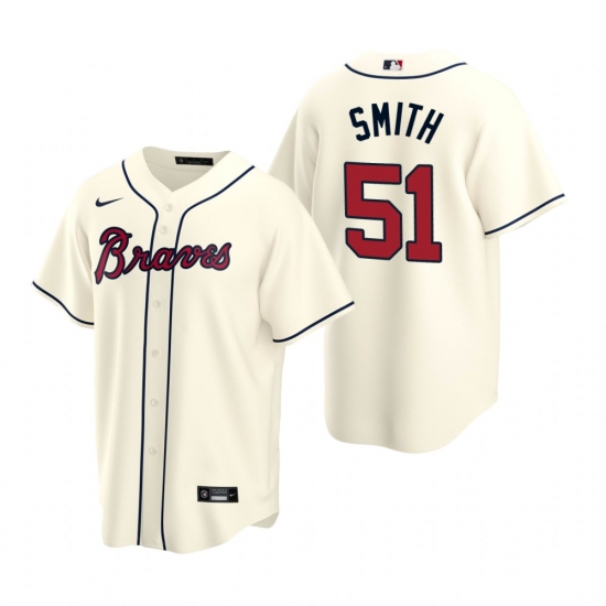 Men's Nike Atlanta Braves 51 Will Smith Cream Alternate Stitched Baseball Jersey