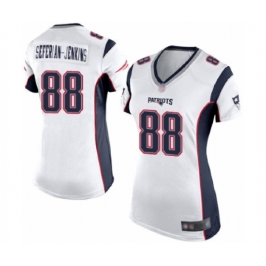 Women's New England Patriots 88 Austin Seferian-Jenkins Game White Football Jersey