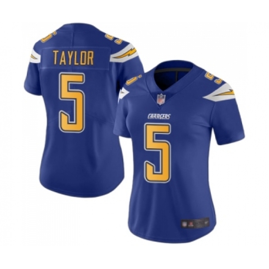 Women's Los Angeles Chargers 5 Tyrod Taylor Limited Electric Blue Rush Vapor Untouchable Football Jersey