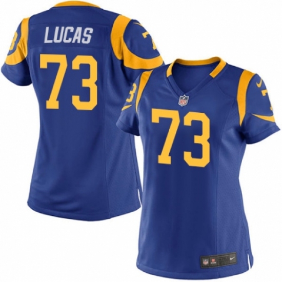 Women's Nike Los Angeles Rams 73 Cornelius Lucas Game Royal Blue Alternate NFL Jersey
