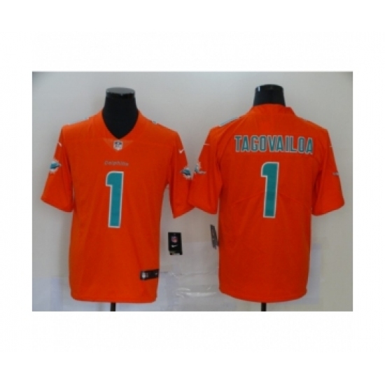 Miami Dolphins 1 Tua Tagovailoa Limited Orange Vapor Untouchable Football Jersey