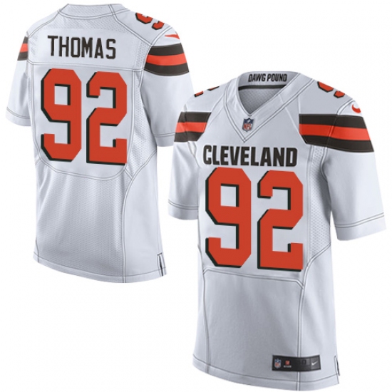 Men's Nike Cleveland Browns 92 Chad Thomas Elite White NFL Jersey