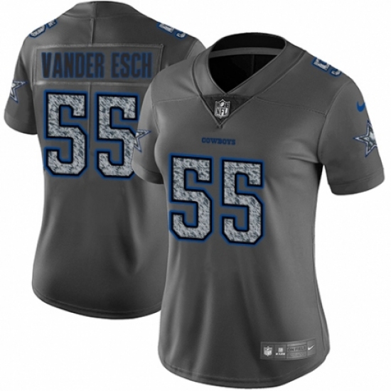 Women's Nike Dallas Cowboys 55 Leighton Vander Esch Gray Static Vapor Untouchable Limited NFL Jersey