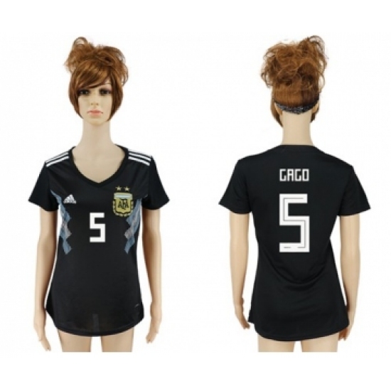 Women's Argentina 5 Gago Away Soccer Country Jersey