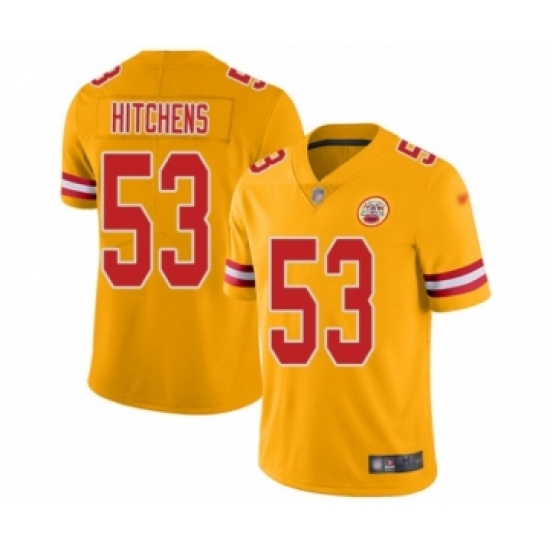 Youth Kansas City Chiefs 53 Anthony Hitchens Limited Gold Inverted Legend Football Jersey