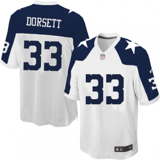 Men's Nike Dallas Cowboys 33 Tony Dorsett Game White Throwback Alternate NFL Jersey
