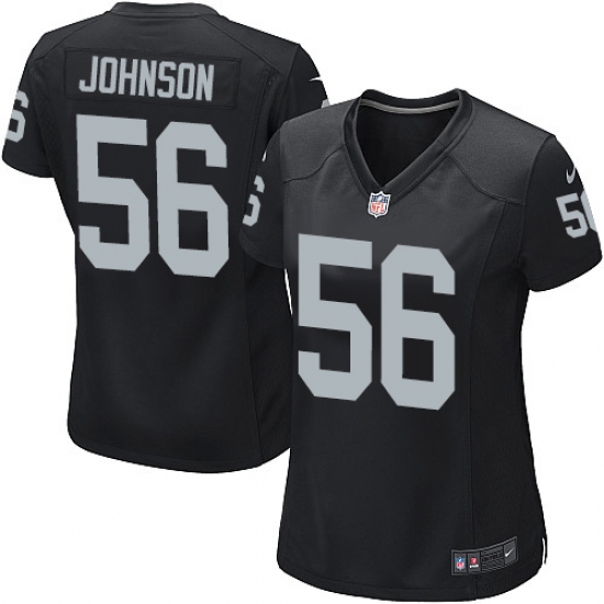Women's Nike Oakland Raiders 56 Derrick Johnson Game Black Team Color NFL Jersey