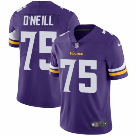 Youth Nike Minnesota Vikings 75 Brian O'Neill Purple Team Color Vapor Untouchable Limited Player NFL Jersey