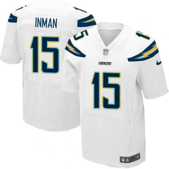 Men's Nike Los Angeles Chargers 15 Dontrelle Inman Elite White NFL Jersey
