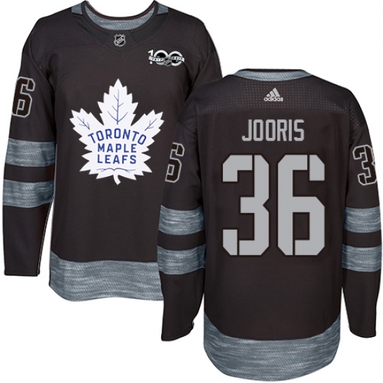Men's Adidas Toronto Maple Leafs 36 Josh Jooris Authentic Black 1917-2017 100th Anniversary NHL Jersey