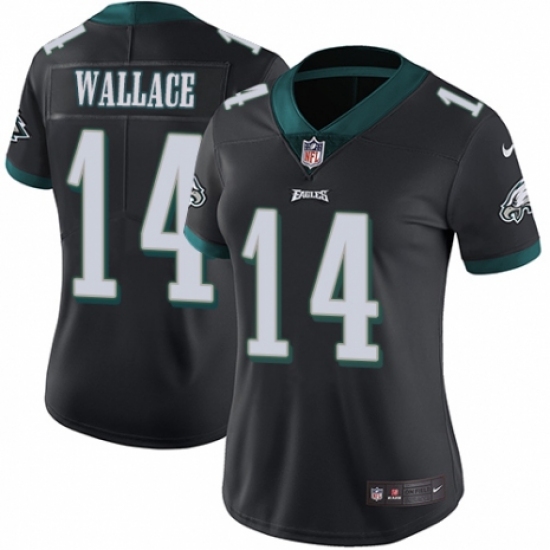 Women's Nike Philadelphia Eagles 14 Mike Wallace Black Alternate Vapor Untouchable Limited Player NFL Jersey