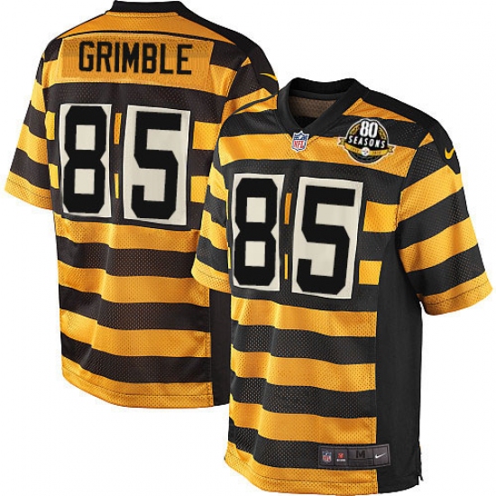 Men's Nike Pittsburgh Steelers 85 Xavier Grimble Game Yellow/Black Alternate 80TH Anniversary Throwback NFL Jersey