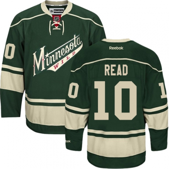 Men's Reebok Minnesota Wild 10 Matt Read Premier Green Third NHL Jersey