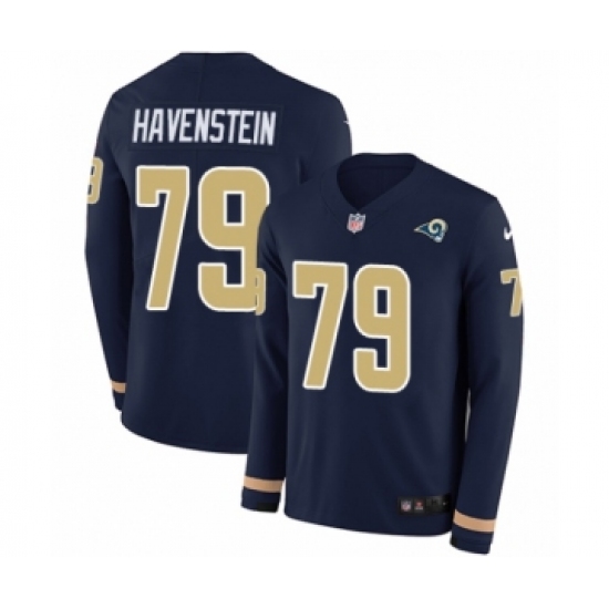 Youth Nike Los Angeles Rams 79 Rob Havenstein Limited Navy Blue Therma Long Sleeve NFL Jersey