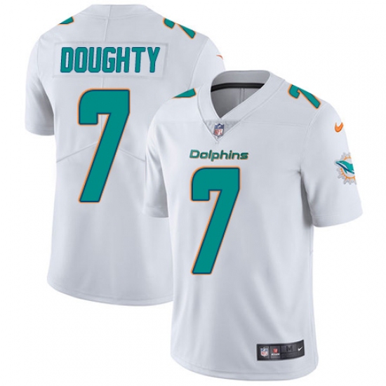 Men's Nike Miami Dolphins 7 Brandon Doughty White Vapor Untouchable Limited Player NFL Jersey