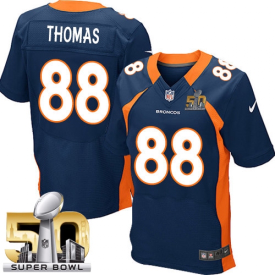 Men's Nike Denver Broncos 88 Demaryius Thomas Elite Navy Blue Alternate Super Bowl 50 Bound NFL Jersey