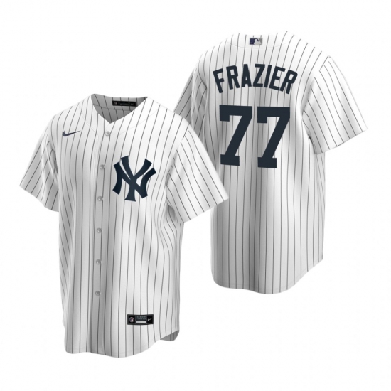 Men's Nike New York Yankees 77 Clint Frazier White Home Stitched Baseball Jersey
