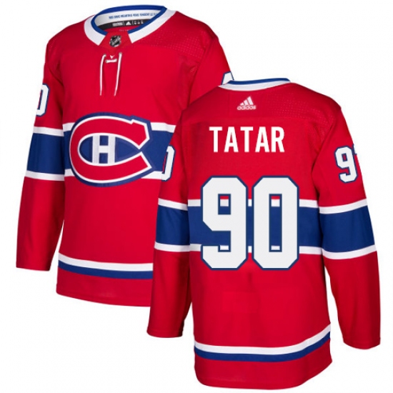 Men's Adidas Montreal Canadiens 90 Tomas Tatar Authentic Red Home NHL Jersey
