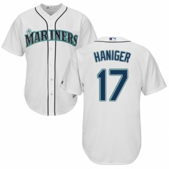 Men's Majestic Seattle Mariners 17 Mitch Haniger Replica White Home Cool Base MLB Jersey