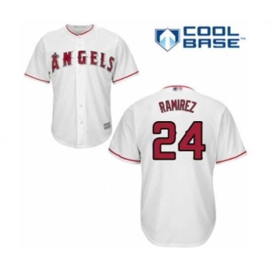 Youth Los Angeles Angels of Anaheim 24 Noe Ramirez Authentic White Home Cool Base Baseball Player Jersey