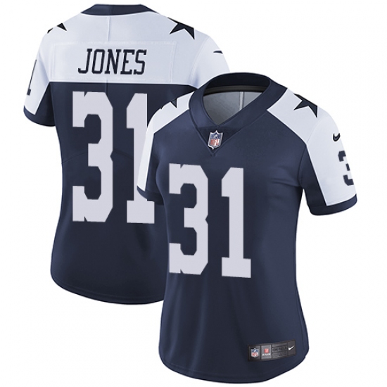 Women's Nike Dallas Cowboys 31 Byron Jones Navy Blue Throwback Alternate Vapor Untouchable Limited Player NFL Jersey