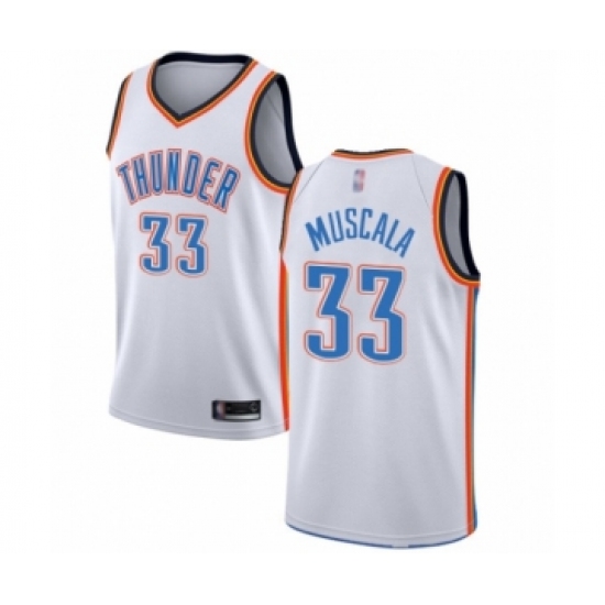 Men's Oklahoma City Thunder 33 Mike Muscala Authentic White Basketball Jersey - Association Edition