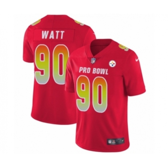 Men's Pittsburgh Steelers 90 T. J. Watt Limited Red AFC 2019 Pro Bowl Football Jersey
