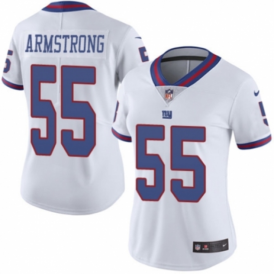 Women's Nike New York Giants 55 Ray-Ray Armstrong Limited White Rush Vapor Untouchable NFL Jersey