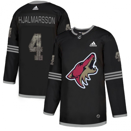Men's Adidas Arizona Coyotes 4 Niklas Hjalmarsson Black Authentic Classic Stitched NHL Jersey