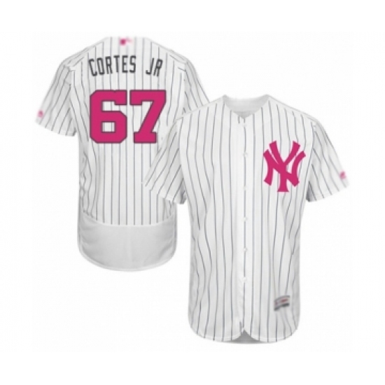 Men's New York Yankees 67 Nestor Cortes Jr. Authentic White 2016 Mother's Day Fashion Flex Base Baseball Player Jersey