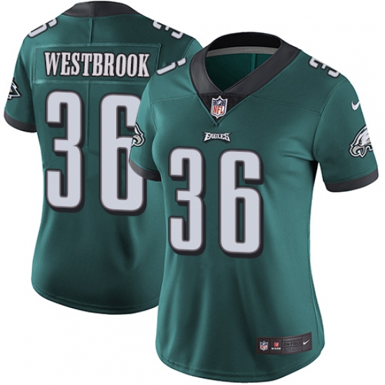 Women's Nike Philadelphia Eagles 36 Brian Westbrook Midnight Green Team Color Vapor Untouchable Limited Player NFL Jersey