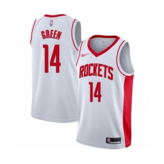 Men's Houston Rockets 14 Gerald Green Authentic White Finished Basketball Jersey - Association Edition