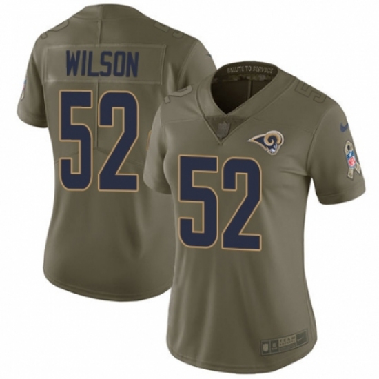 Women's Nike Los Angeles Rams 52 Ramik Wilson Limited Olive 2017 Salute to Service NFL Jersey